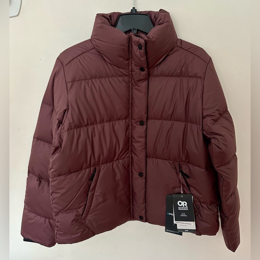 NWTs Outdoor Research Women's Coldfront Down Jacket. Elk.